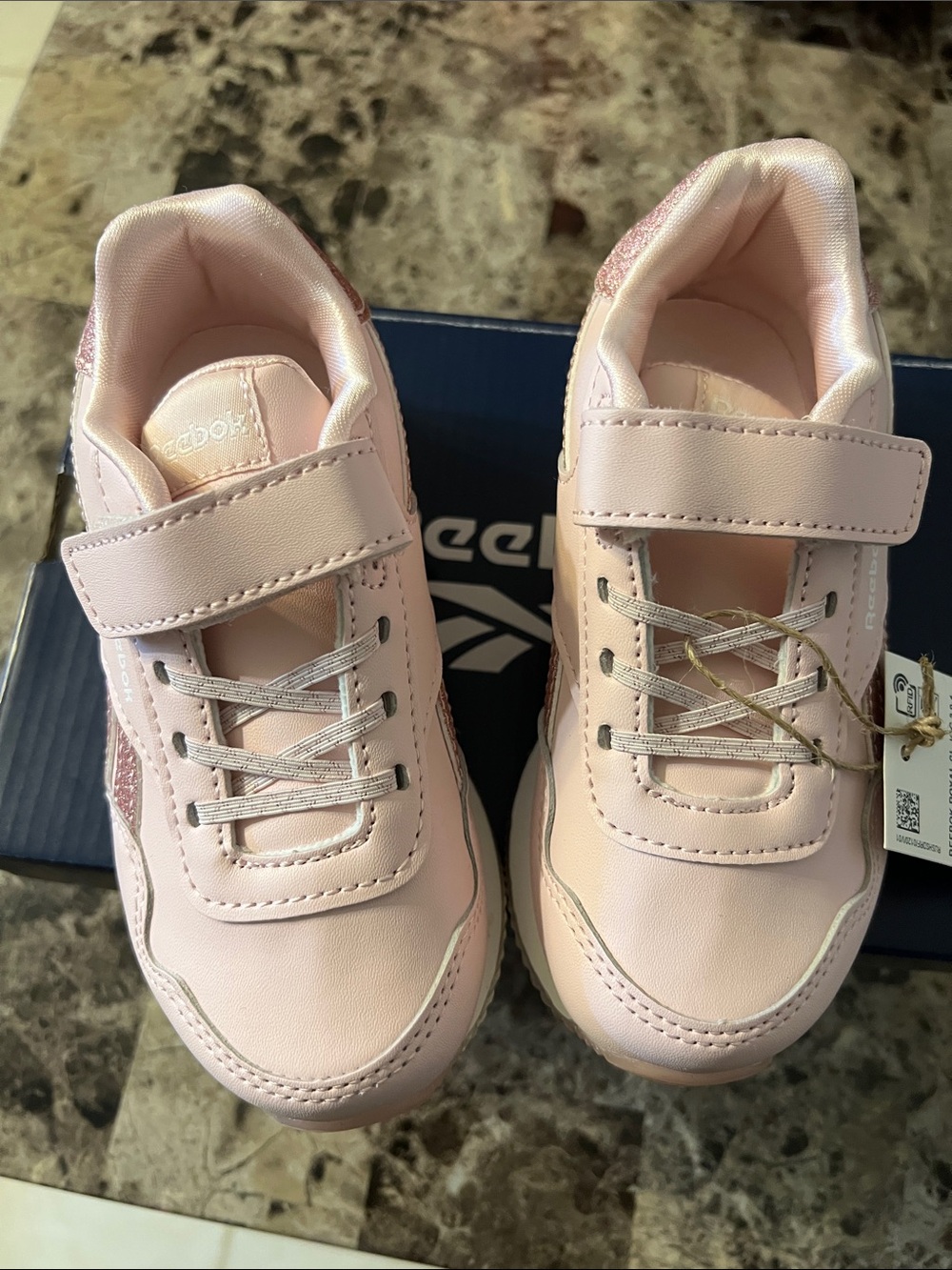 Reebok Kids Light Pink Velcro Sneakers